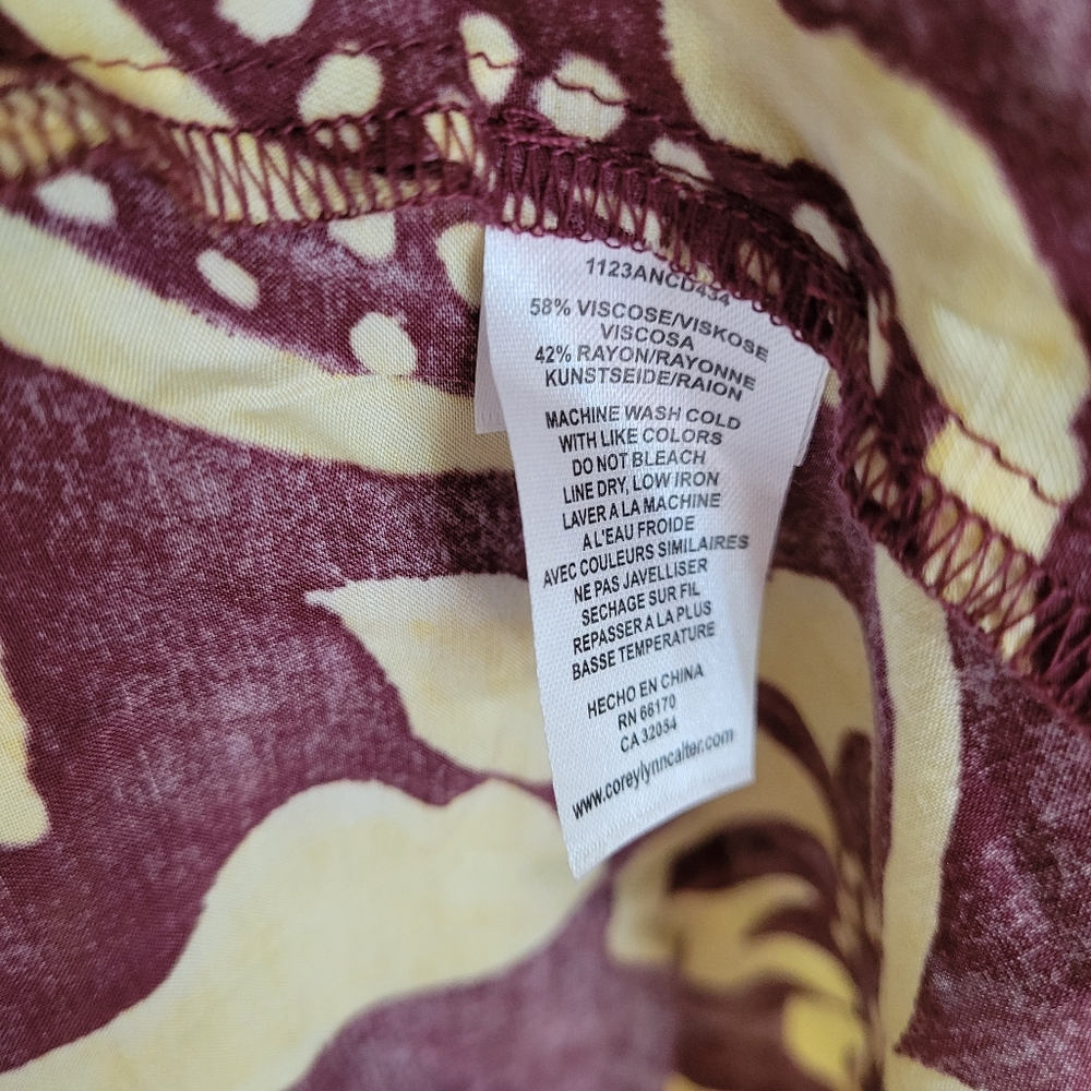 NWT ANTHROPOLOGY COREY LYNN CALTER SMALL MAXI SHIRT DRESS BURN MOTIF - Picture 5 of 9